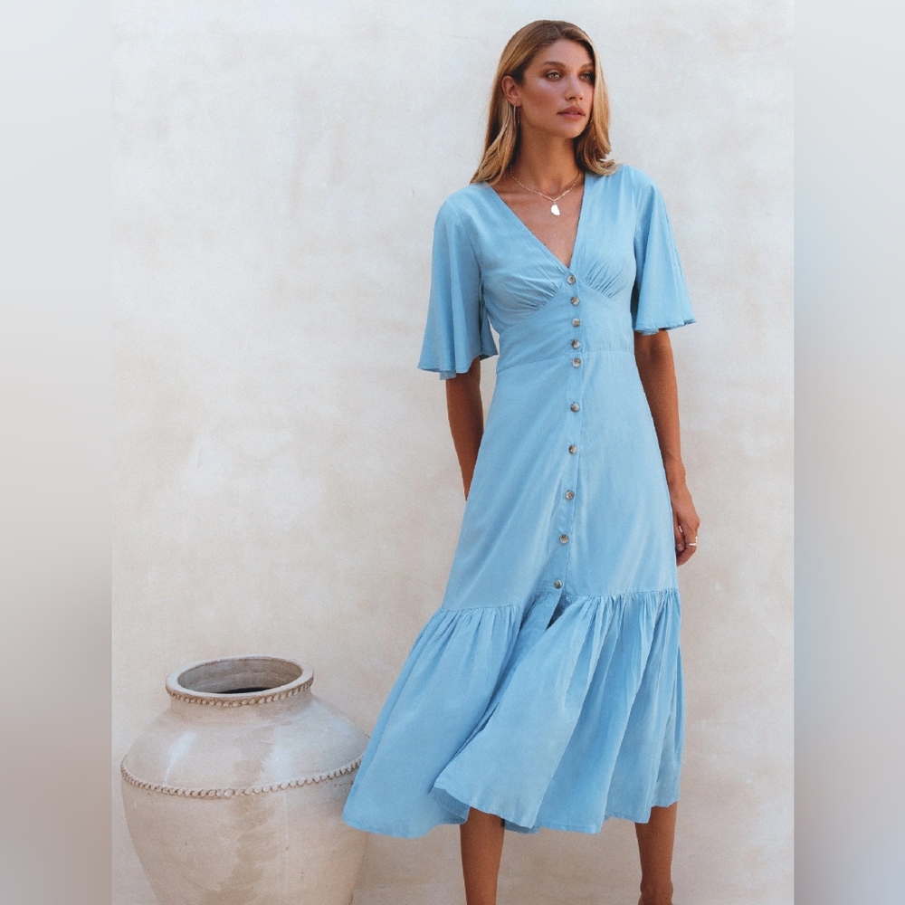 Elf blue midi dress size small